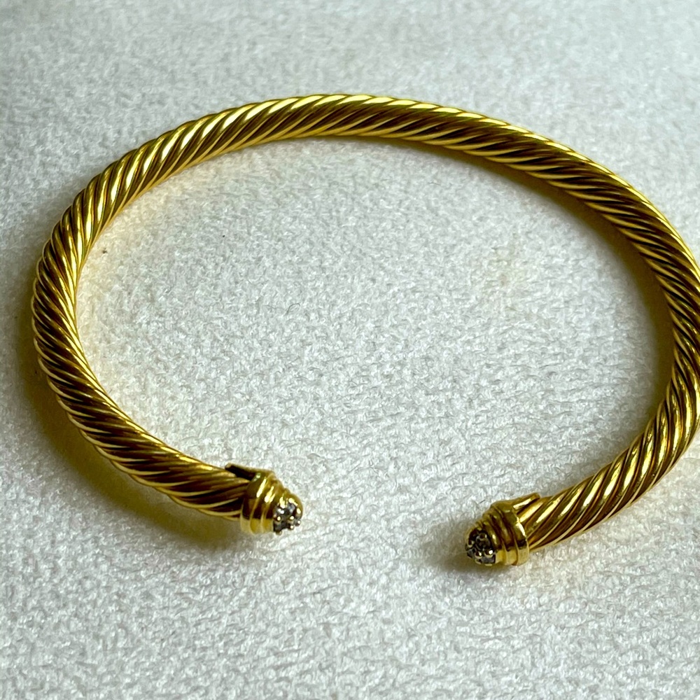 18K David Yurman Bracelet 4mm with Pave Di…